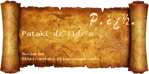 Pataki Éliás névjegykártya